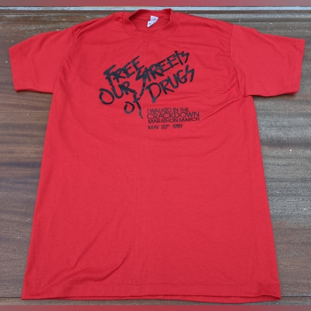 Vintage '80s Free Off Drugs T-shirt Made In USA Mens Size Medium